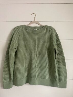 L.L. Bean Women's Sage Green Textured Crewneck Sweater